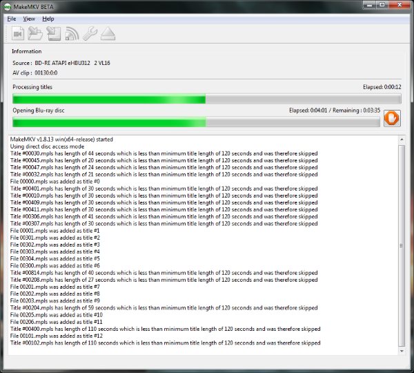 makemkv allegiant bluray redbox correct segment