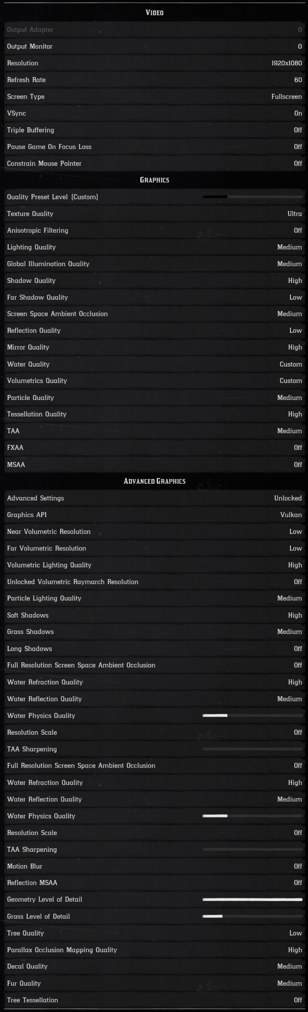 Settings that do and don't affect FPS performance on PC : r/RDR2